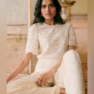 Sezane Lisa Short Sleeve Blouse